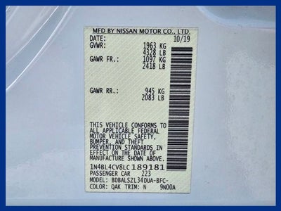 2020 Nissan Altima 2.5 SR