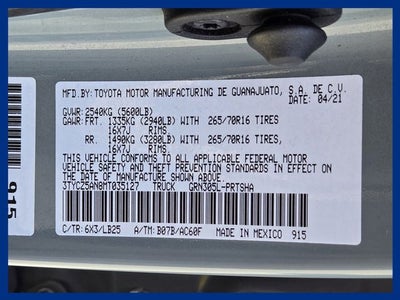 2021 Toyota Tacoma TRD Pro V6