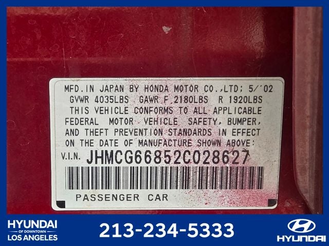 2002 Honda Accord SE 2.3