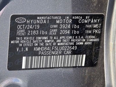 2020 Hyundai Elantra Value Edition