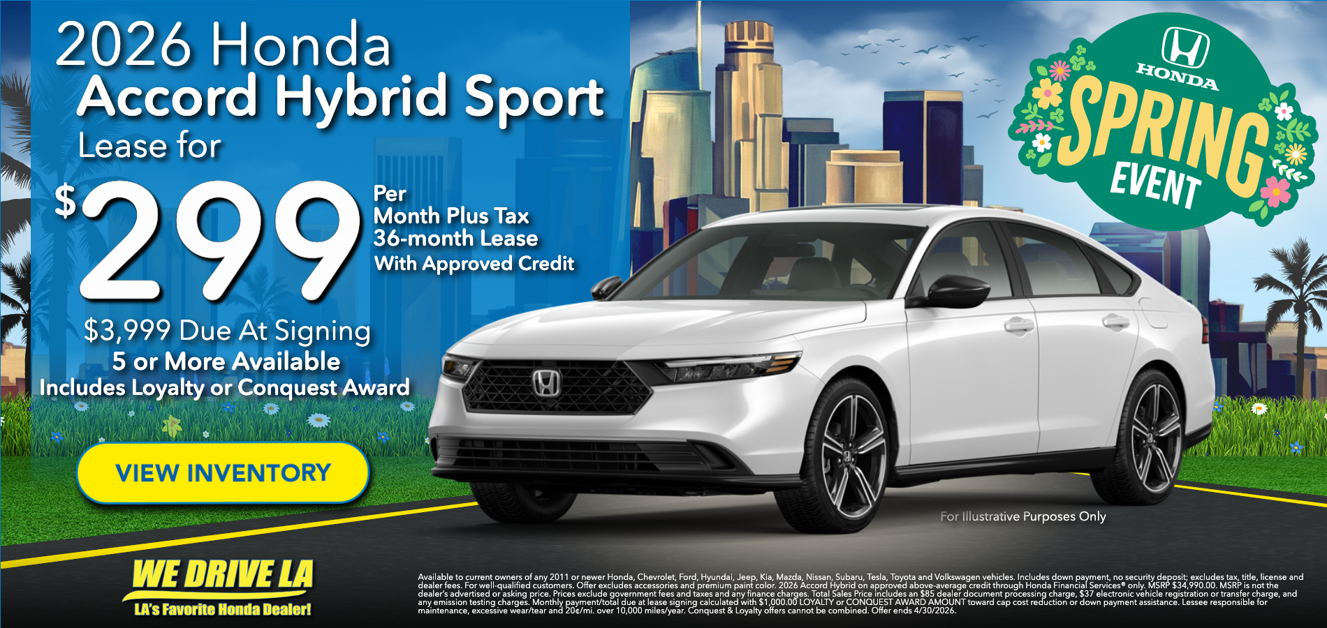 2026 Accord Hybrid Sport Lease at Honda DTLA