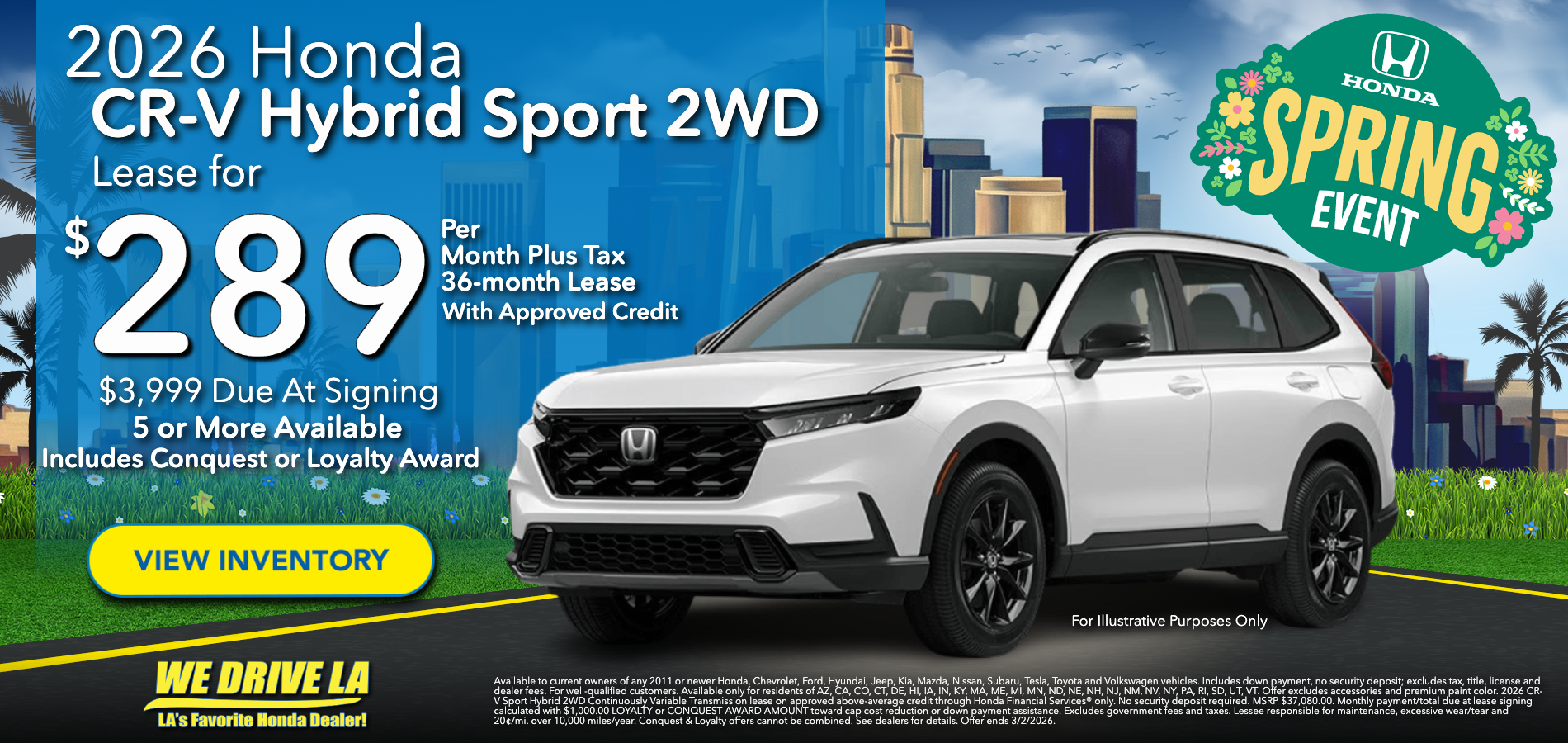 2026 CR-V Hybrid Sport Lease at Honda DTLA