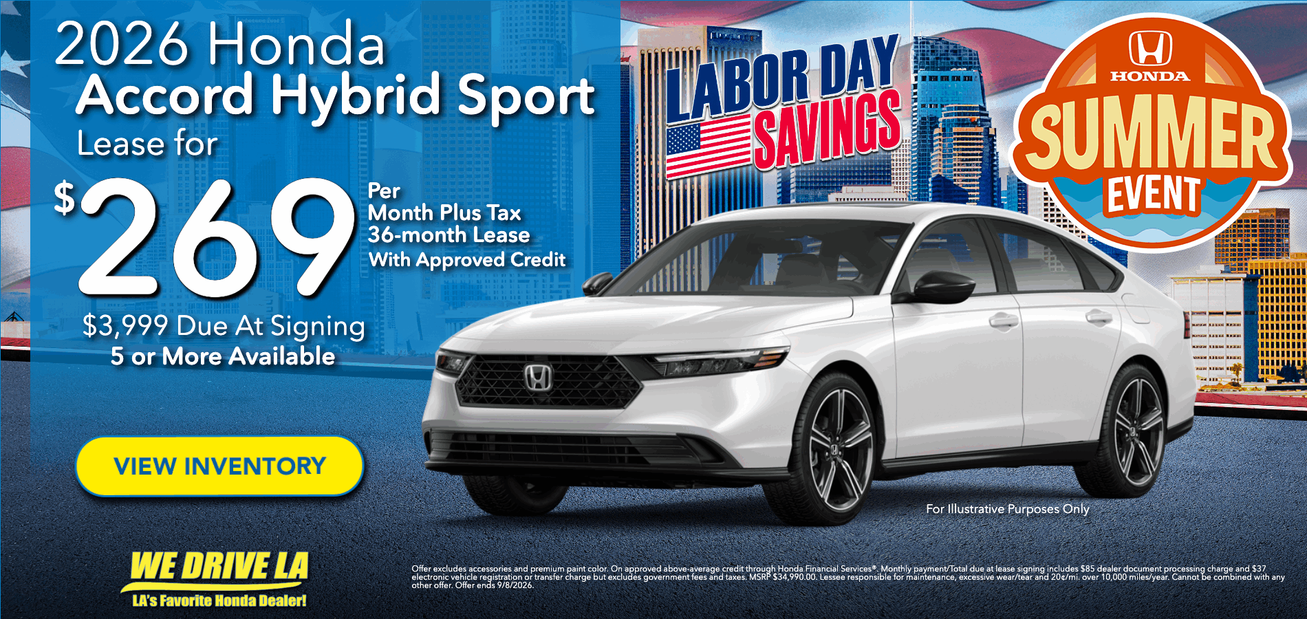 Labor Day Savings on 2026 Civic Hybrid Sport at Honda DTLA!