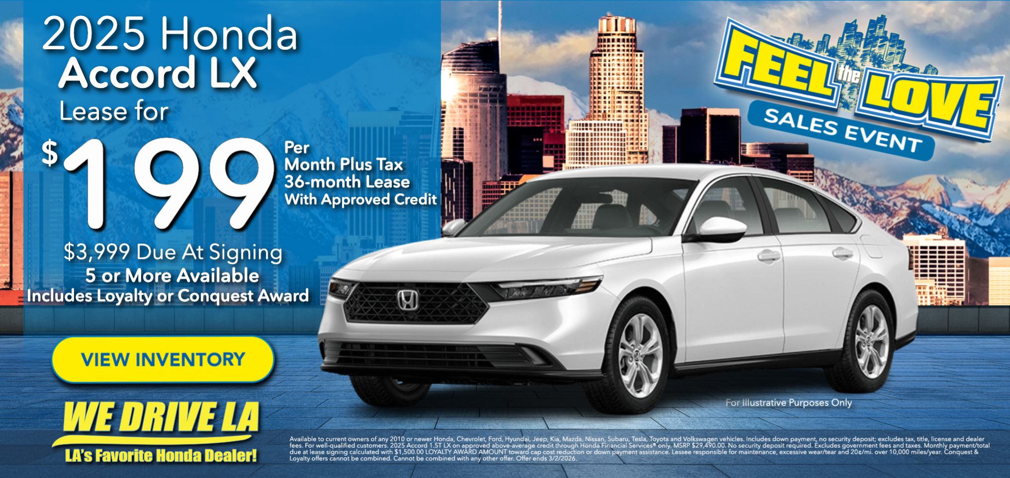 2025 Honda Accord SE Lease at Honda DTLA