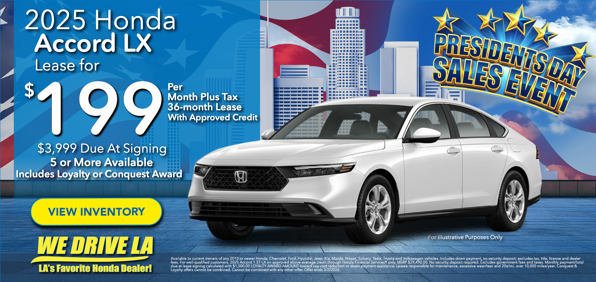 2025 Honda Accord SE Lease at Honda DTLA