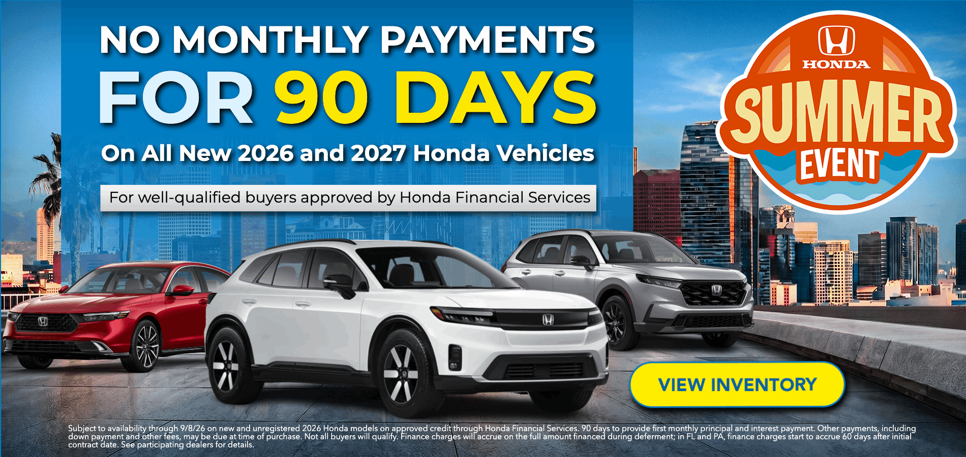 No Monthly Payments for 90 Days