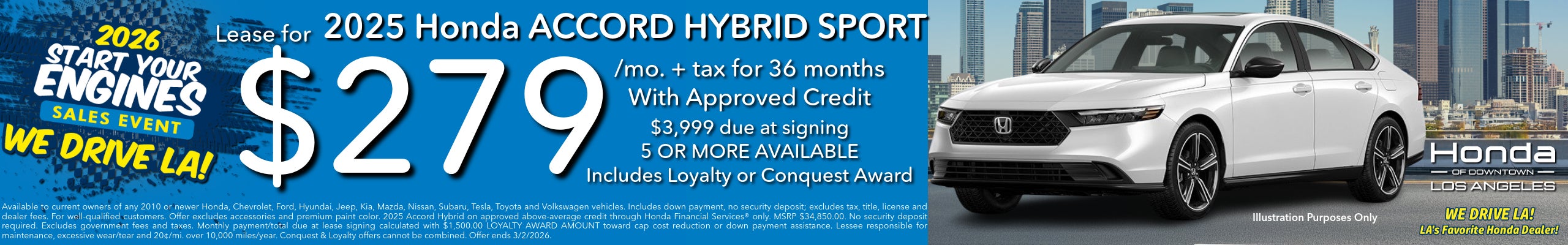 2025 Accord Hybrid Sport lease at Honda DTLA
