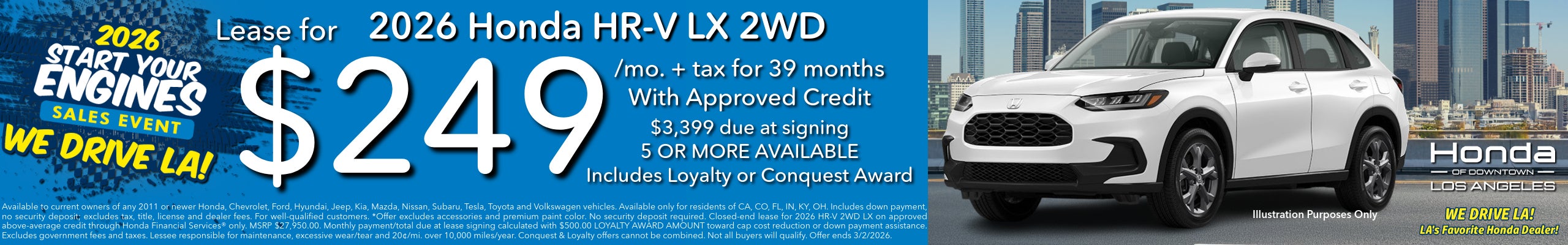 2026 Honda HR-V 2WD LX at Honda DTLA