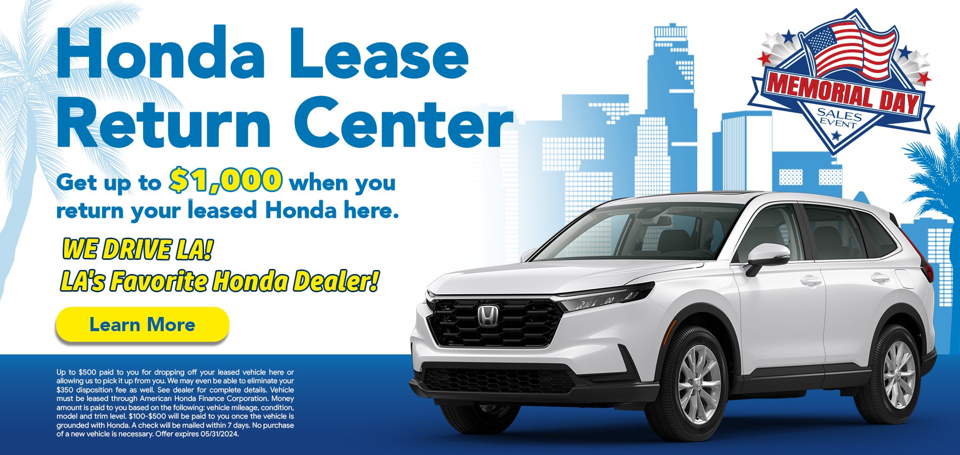 Honda Lease Return Center at Honda DTLA